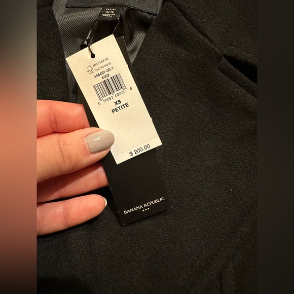 NWT Banana Republic Tie Waist Wrap Coat with Wood Hanger - Picture 10 of 13